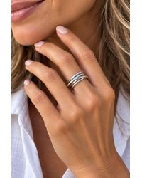 Otis Jaxon London - Sterling Square Wire Overlapping Ring - Lyst