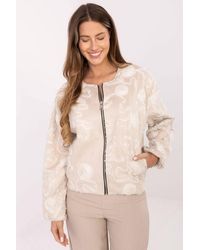 Love Lace - Floral Texture Bomber Jacket - Lyst