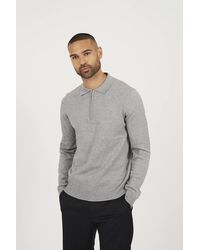 Brave Soul - Long Sleeve Knitted Polo - Lyst