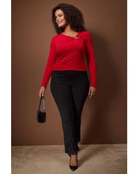 WOVCOR - Cut Out Detail Long Sleeve Fitted Top - Lyst