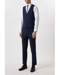 Burton - Plus And Tall Tailored Fit Navy Marl Suit Waistcoat - Lyst
