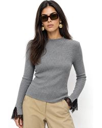 MixRay - Slim Fit Ribbed Knit Sweater With Crew Neck - Lyst