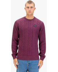Luke 1977 - Mitcham Cable Knit Jumper - Lyst