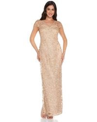 Adrianna Papell - Metallic Embroidery Gown - Lyst