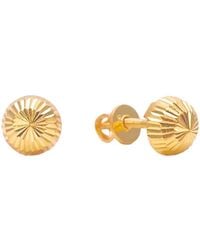 Raina Jewels - 22Ct High Polished Diamond Cut Half Ball Stud Earrings 7Mm - Lyst