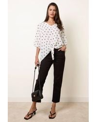 Blue Vanilla - Short Sleeve V-Neck Top - Lyst