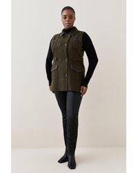 Karen Millen - Lydia Millen Plus Size Tailored Tweed Sleeveless Jacket - Lyst