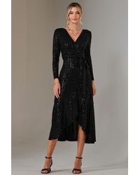 Jolie Moi - Long Sleeve Metallic Spot Maxi Dress - Lyst