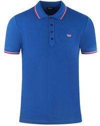 DIESEL - Twin Tipped Design Bright Blue Polo Shirt - Lyst