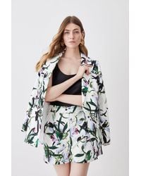 Karen Millen - Premium Stretch Cotton Sateen Lily Tailored Shorts - Lyst