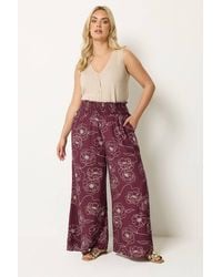 Yours - Floral Wide Leg Trousers - Lyst