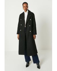 PRINCIPLES - Longline Double Breasted Patch Pocket Coat - Lyst