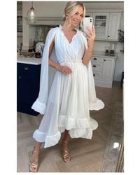 CY - Ruffle Hem & Sleeves Oversized Dress - Lyst