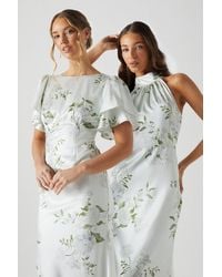 Coast - Dahlia Printed Angel Sleeve Satin Bridesmaids Dress - Lyst