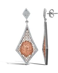 Jewelco London - Plated Micro Pave Cz Kite Shape Drop Earrings - Lyst