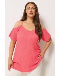 Yours - Textured Cold Shoulder Top - Lyst