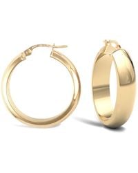 Jewelco London - 9Ct D-Shape Wedding Band Style 6Mm Hoop Earrings 25Mm - Lyst