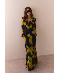 Warehouse - Premium Dispersed Floral Beaded Maxi Dress - Lyst