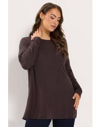 Yours - Side Split Ribbed Top - Lyst