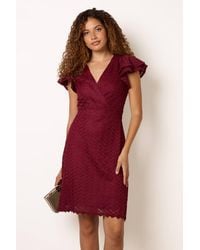Blue Vanilla - Short Sleeve V-Neck Mini Dress - Lyst