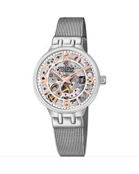 Festina - Skeleton Stainless Steel Classic Analogue Automatic Watch - F20579/1 - Lyst