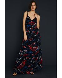 Oasis - Embellished Strappy Floral Bias Midaxi Dress - Lyst