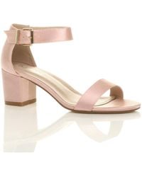AJVANI - Mid Block Heel Ankle Strap Sandals - Lyst