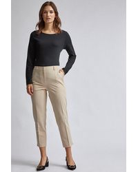 Dorothy Perkins - Stone Ankle Grazer Trousers - Lyst