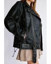 Nasty Gal - Real Leather Washed Moto Jacket - Lyst
