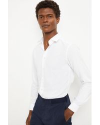 Burton - White Slim Fit Long Sleeve Easy Iron Shirt - Lyst