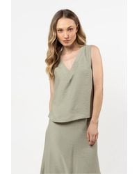 Love Lace - Elegant V Neck Blouse With Wide Straps - Lyst