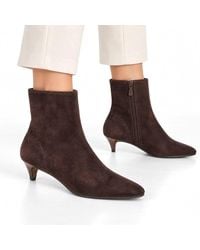 LARANGE - Pointed Toe Kitten Heel Ankle Boots With Side Zip - Lyst