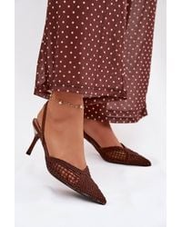 Love Lace - Braided Stiletto Heel Sandals With Pointed Toe Elegance - Lyst