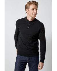 Burton - Black Twist Knitted Polo Shirt - Lyst