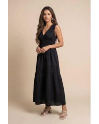 Urban Bliss - Ruched Cotton Poplin Maxi Dress - Lyst
