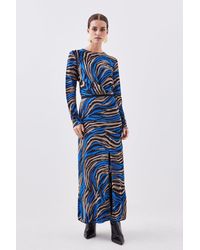 Karen Millen - Petite Slinky Viscose Split Detail Knit Maxi Dress - Lyst