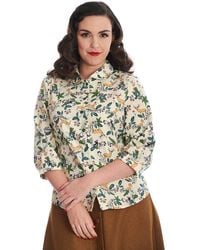 Banned Retro - Woodland Deer Blouse-Offwhite - Lyst