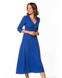 Love Lace - 3/4 Sleeve Maxi Dress With Zip - Lyst