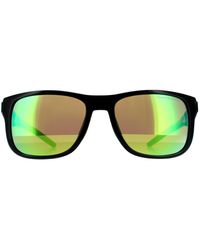 Tommy Hilfiger - Wrap Black Green Mirror Sunglasses - Lyst