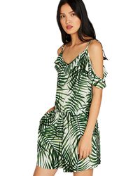 apricot banana leaf print jumpsuit