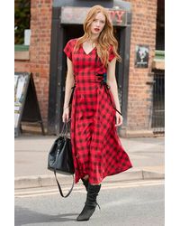 Joe Browns - Trixie Check Lace Up Side Maxi Dress - Lyst