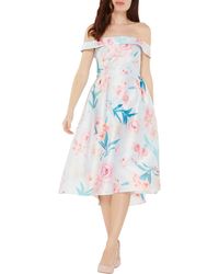 oasis tropical bardot midi dress