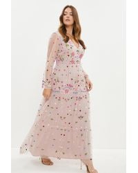 Coast - Plus Size Long Sleeve All Over Embroidered Maxi Dress - Lyst