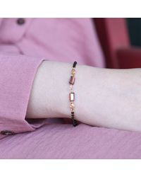 The Colourful Aura - Minimalistic Beaded Crystal Slim Mangalsutra Bracelet - Lyst