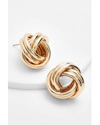 Boohoo - Knot Detail Stud Earrings - Lyst