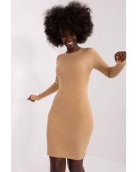 Love Lace - Cotton Ribbed Long Sleeve Pencil Knit Dress - Lyst