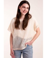 Blue Vanilla - Crochet Batwing Oversized Top - Lyst