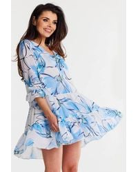 Love Lace - Loose Chiffon Dress With Elastic Lining Ruffle Hem - Lyst