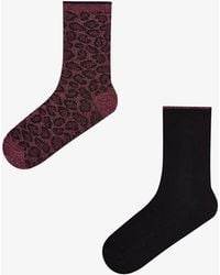 Penti - Shiny Leopard Glitter 2-Pack Crew Socks - Lyst