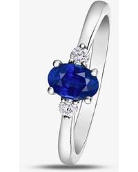 T.H.Baker - 9Ct Sapphire 0.08Ct Diamond Ring 30910Wg N - Lyst